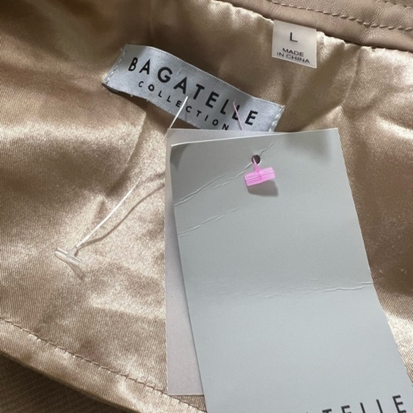 Bagatelle tan faux suede moto jacket size L - Picture 8 of 9